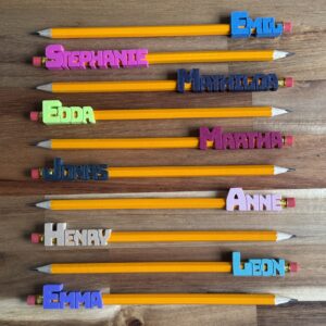 Personalisierter Namensclip für Bleistifte